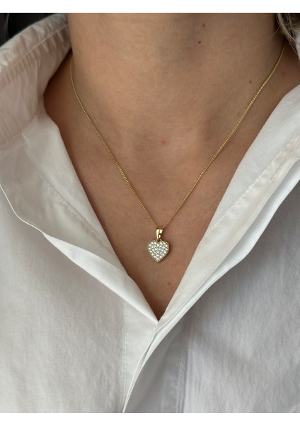 Taşlı Çelik Kalp Kolye fiyatları