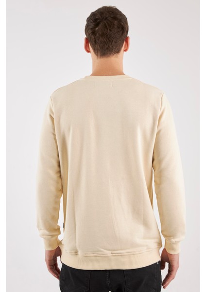 Boston Kırık Beyaz O-Yaka Sweatshırt