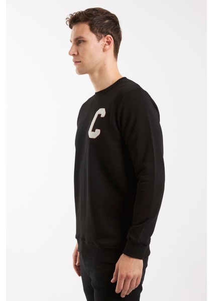 Boston Siyah O-Yaka Sweatshırt