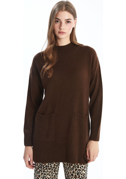 Yeni Sezon Bisiklet Yaka Kadın Triko Tunik