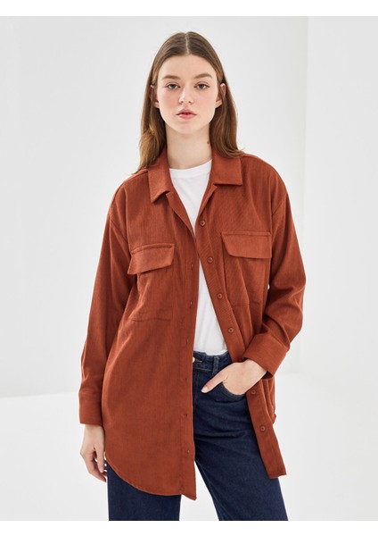 Yeni Sezon Oversize Kadife Kadın Gömlek Tunik
