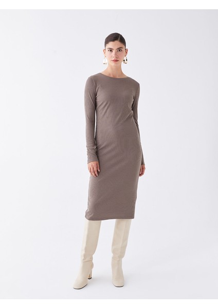 Yeni Sezon Bisiklet Yaka Düz Uzun Kollu Elbise fiyatları