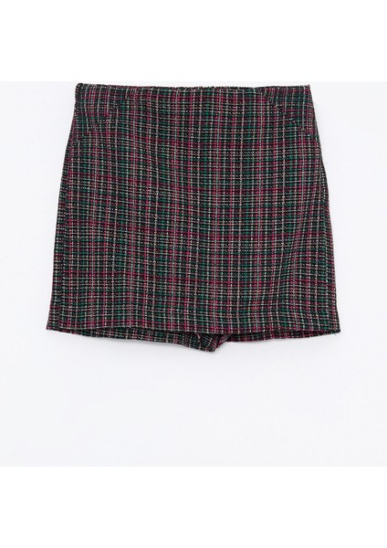 Yeni Sezon Kadın Beli Fermuarlı Ekose Tüvit Şort Etek fırsatları