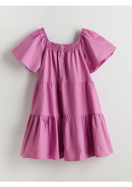 Yeni Sezon Kare Yaka Kız Çocuk Elbise modelleri