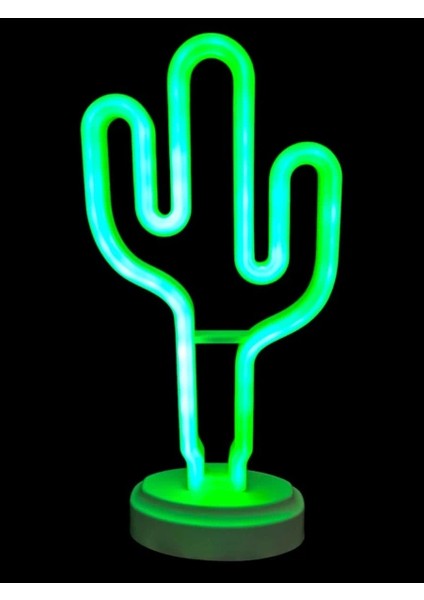 Mdb Neon Işıklı Kaktüs Masa Gece Lambası