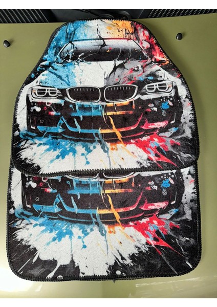 Modern Sanat Tarzı Araç Içi Dekor Paspas - Otomobil Desenli