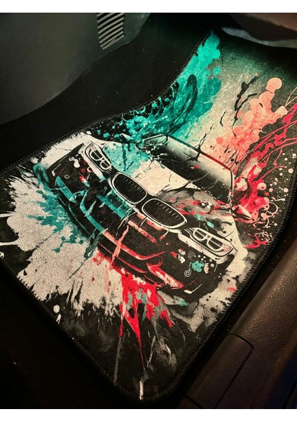 Modern Sanat Tarzı Araç Içi Dekor Paspas - Otomobil Desenli modelleri