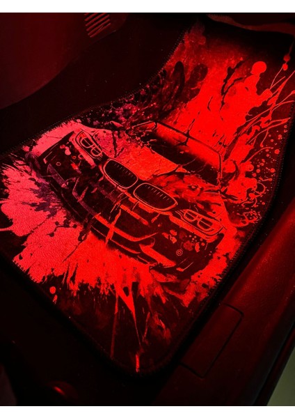 Modern Sanat Tarzı Araç Içi Dekor Paspas - Otomobil Desenli