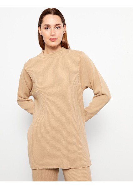 Yeni Sezon Bisiklet Yaka Düz Uzun Kollu Kadın Triko Tunik fiyatları