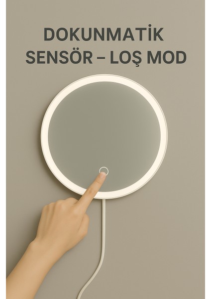 Işıklı Makyaj Aynası Dokunmatik Sensörlü Dimlenebilir modelleri