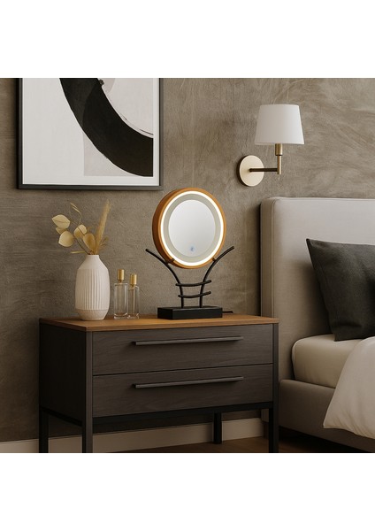 Işıklı Makyaj Aynası Dokunmatik Sensörlü Dimlenebilir indirimleri