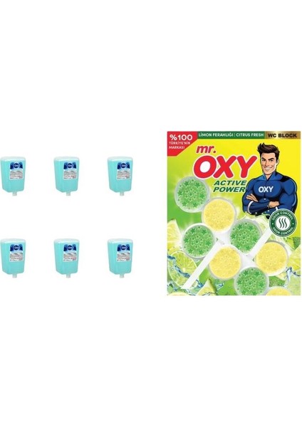 Köpük El Sabunu Yedek Kartuş 1 Lt * 6 Adet ( Mr. Oxy Klozet Wc Blok Limon Ferahlığı 2*50GR Hediyeli ) fiyatları