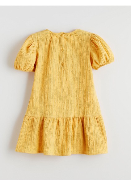 Yeni Sezon Bisiklet Yaka Çiçekli Kız Çocuk Elbise modelleri