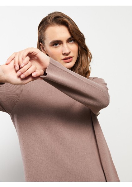 Yeni Sezon Bisiklet Yaka Düz Uzun Kollu Kadın Triko Tunik fiyatları