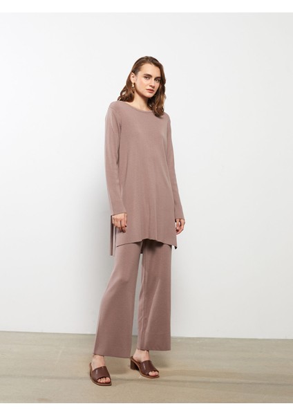 Yeni Sezon Bisiklet Yaka Düz Uzun Kollu Kadın Triko Tunik fırsatları