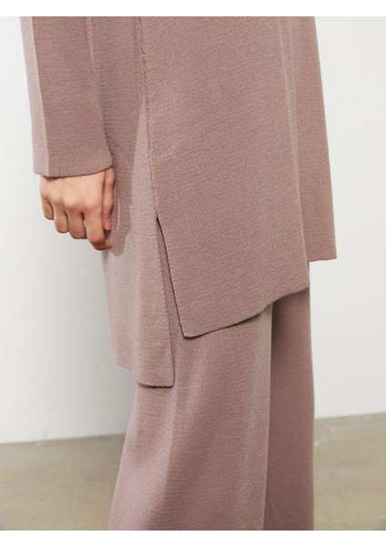 Yeni Sezon Bisiklet Yaka Düz Uzun Kollu Kadın Triko Tunik indirimleri