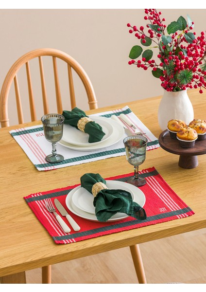 Yeni Sezon Nakışlı Amerikan Servis Seti 2'li