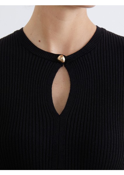 Yeni Sezon Bisiklet Yaka Triko Elbise modelleri