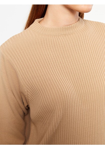 Yeni Sezon Bisiklet Yaka Düz Uzun Kollu Kadın Triko Tunik fırsatları