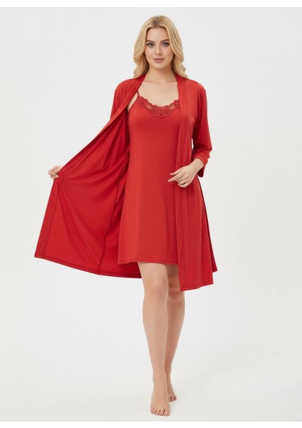 Dantel Detaylı Mikro Penye Gecelik & Sabahlık Seti – Yumuşak Dokulu, Şık ve Rahat modelleri