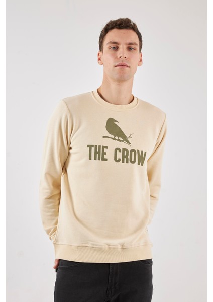 Zoom Ekru O-Yaka Sweatshırt