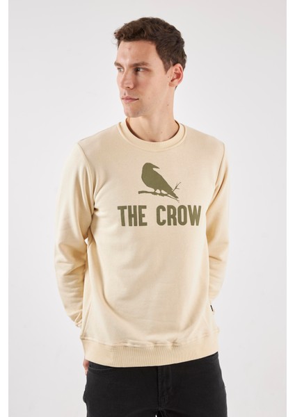 Zoom Ekru O-Yaka Sweatshırt