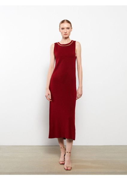 Yeni Sezon Kadın Bisiklet Yaka Düz Kolsuz Triko Elbise fiyatları