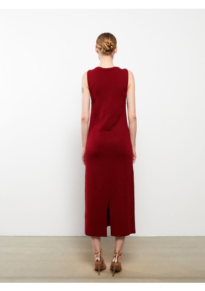 Yeni Sezon Kadın Bisiklet Yaka Düz Kolsuz Triko Elbise indirimleri