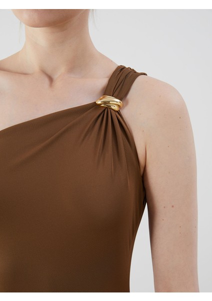 Yeni Sezon Tek Omuz Büzgülü Elbise modelleri