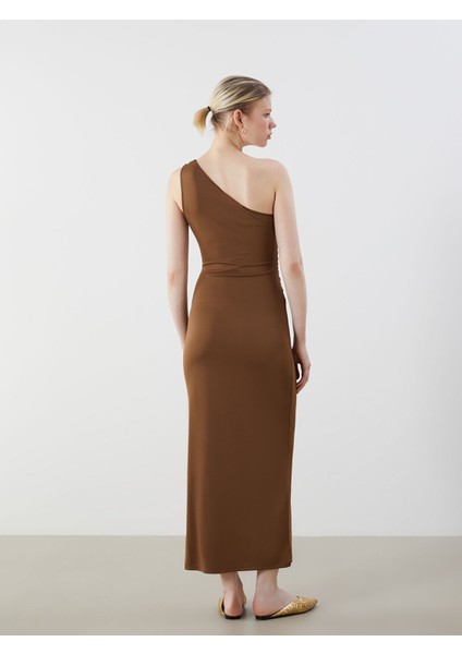 Yeni Sezon Tek Omuz Büzgülü Elbise fırsatları