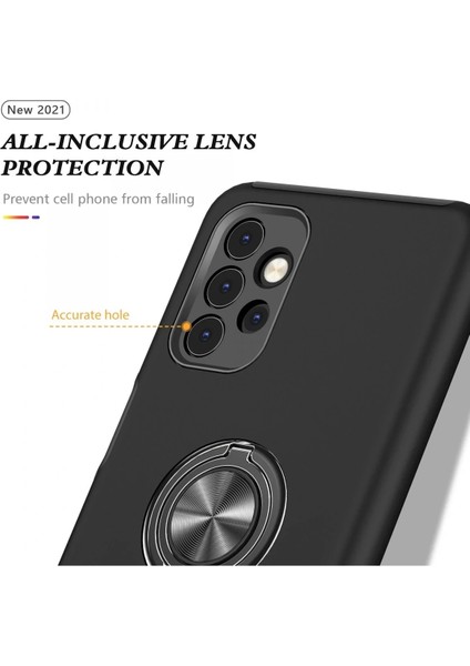 Samsung Galaxy A72 Kılıf Elit Yüzüklü Kapak - Siyah fırsatları