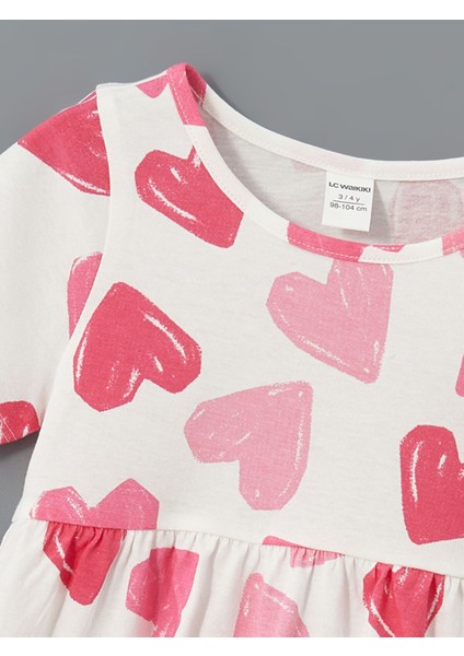 Yeni Sezon Bisiklet Yaka Baskılı Kız Çocuk Penye Elbise fırsatları