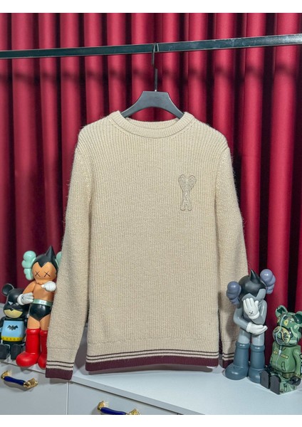 Bej Erkek Triko Kazak - Ami Paris Trend Model