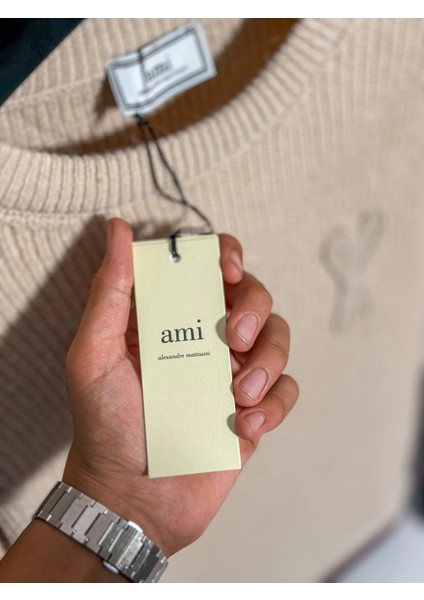 Bej Erkek Triko Kazak - Ami Paris Trend Model fırsatları