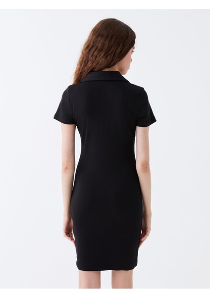 Yeni Sezon Polo Yaka Düz Kısa Kollu Kadın Bodycon Elbise fırsatları