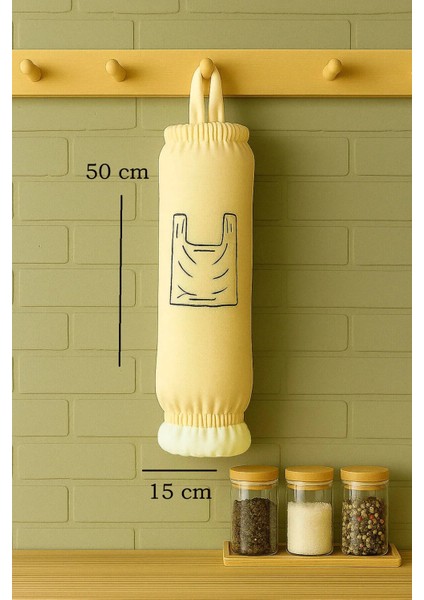 Poşetlik, Poşet Torbası – Alt Üst Lastikli Mutfak Poşet Düzenleyici, Poşet Organizeri Krem fiyatları