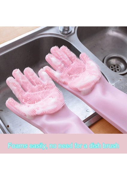 Sihirli Eldiven Çok Amaçlı Banyo Tuvalet Mutfak Bulaşık Temizleme Araç Yıkama Eldiveni 1 Çift