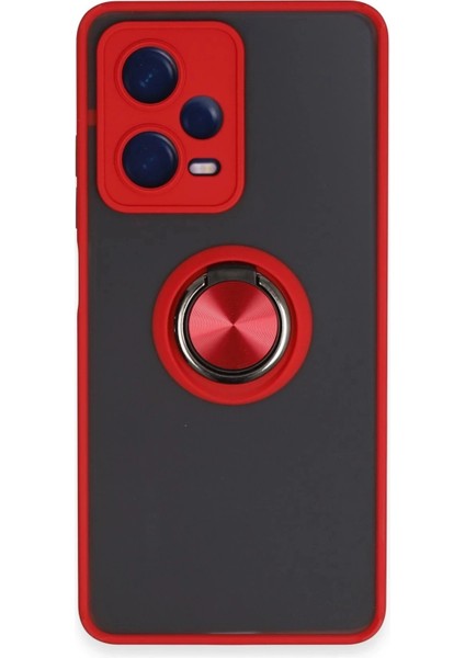 Xiaomi Redmi Note 12 Pro 5g Kılıf Montreal Yüzüklü Silikon Kapak - Kırmızı