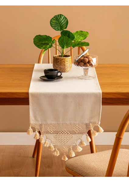 Yeni Sezon Dantel ve Püskül Detaylı Runner 45X150 cm fiyatları