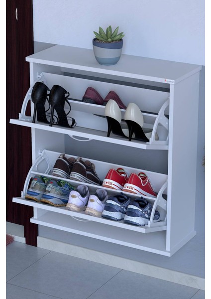 Umay Asma (72 Cm) Ayakkabılık 2 Düşer Kapaklı 4 Raflı (5 Farklı Renk Seçeneği) modelleri