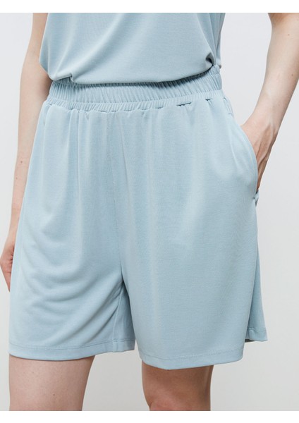 Yeni Sezon Beli Lastikli Modal Karışımlı Kadın Şort modelleri