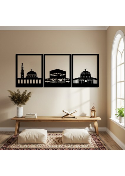 Üç Mescid Temalı Ahşap Duvar Tablosu modelleri