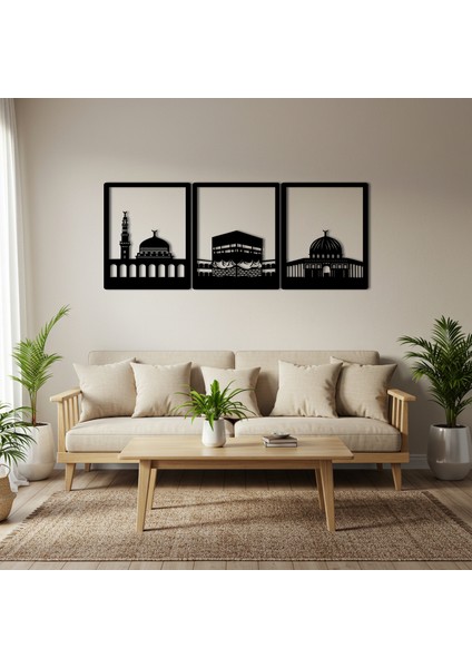 Üç Mescid Temalı Ahşap Duvar Tablosu fırsatları