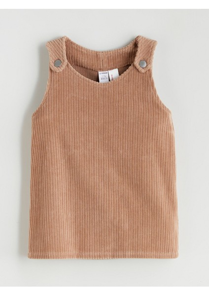 Yeni Sezon Bisiklet Yaka Kız Çocuk Kadife Elbise