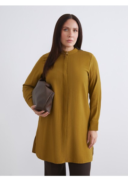 Yeni Sezon Hakim Yaka Dokulu Kadın Gömlek Tunik