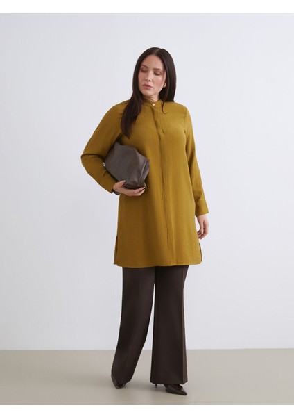 Yeni Sezon Hakim Yaka Dokulu Kadın Gömlek Tunik fiyatları