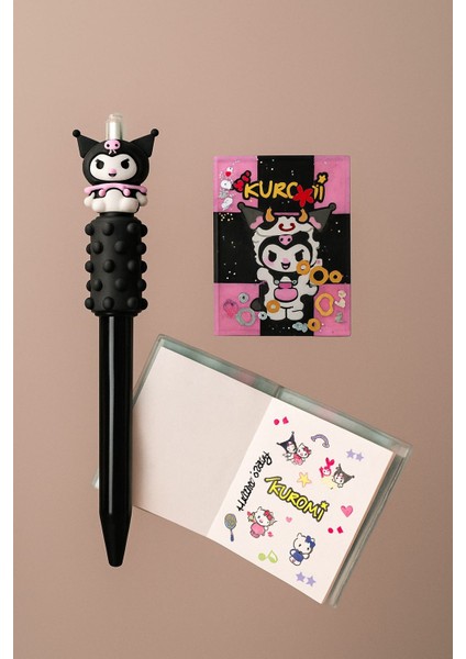 Kuromi Tükenmez Kalem ve Sticker Defteri