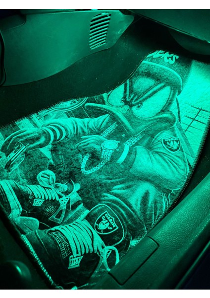 Gangster Tarzlı Daffy Duck (Bad Duck) Desenli Lüks Dijital Baskı Dekor Paspas modelleri