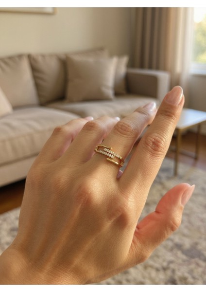 Ayarlanabilir Çelik Dual Harmony Yüzük – Gold Renk / Pure Balance Collection