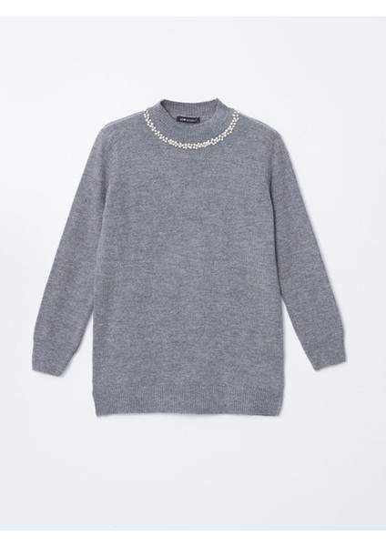 Yeni Sezon Bisiklet Yaka Taşlı Kadın Triko Tunik indirimleri